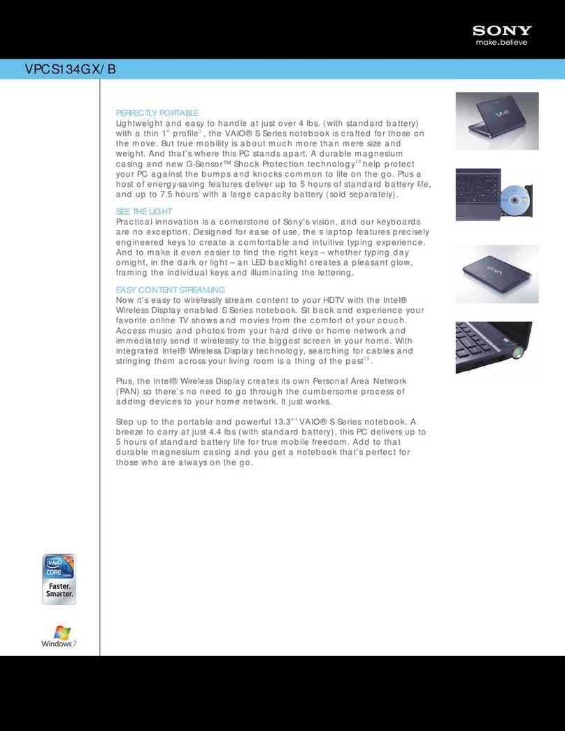Sony VAIO VPCS134GX User manual