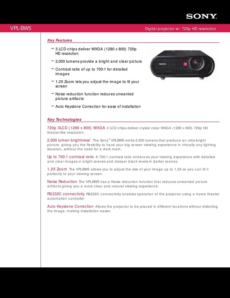 Sony HDMI VPL-BW5 User manual