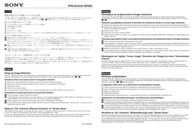 Sony PFM-32C1 Quick start guide