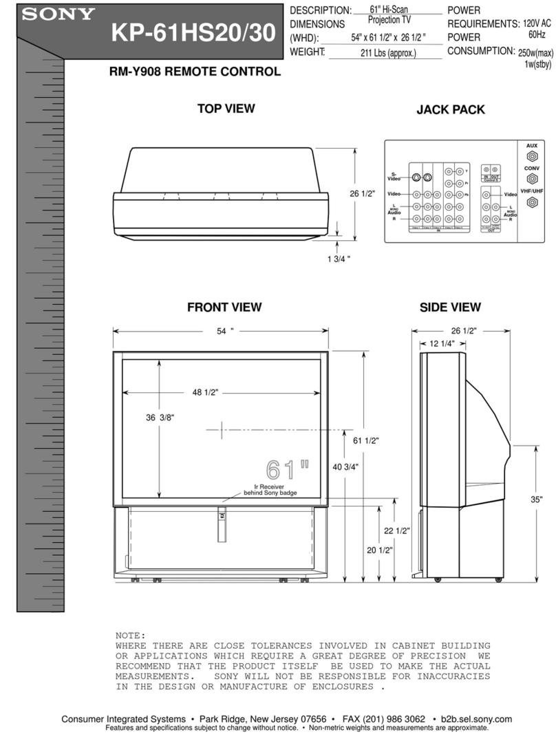 Sony TRINITRON KP-61HS20 User instructions