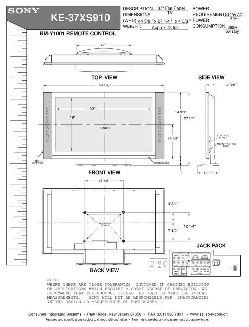 Sony WEGA KE-37XS910 User instructions Sony WEGA KE-37XS910 User instructions