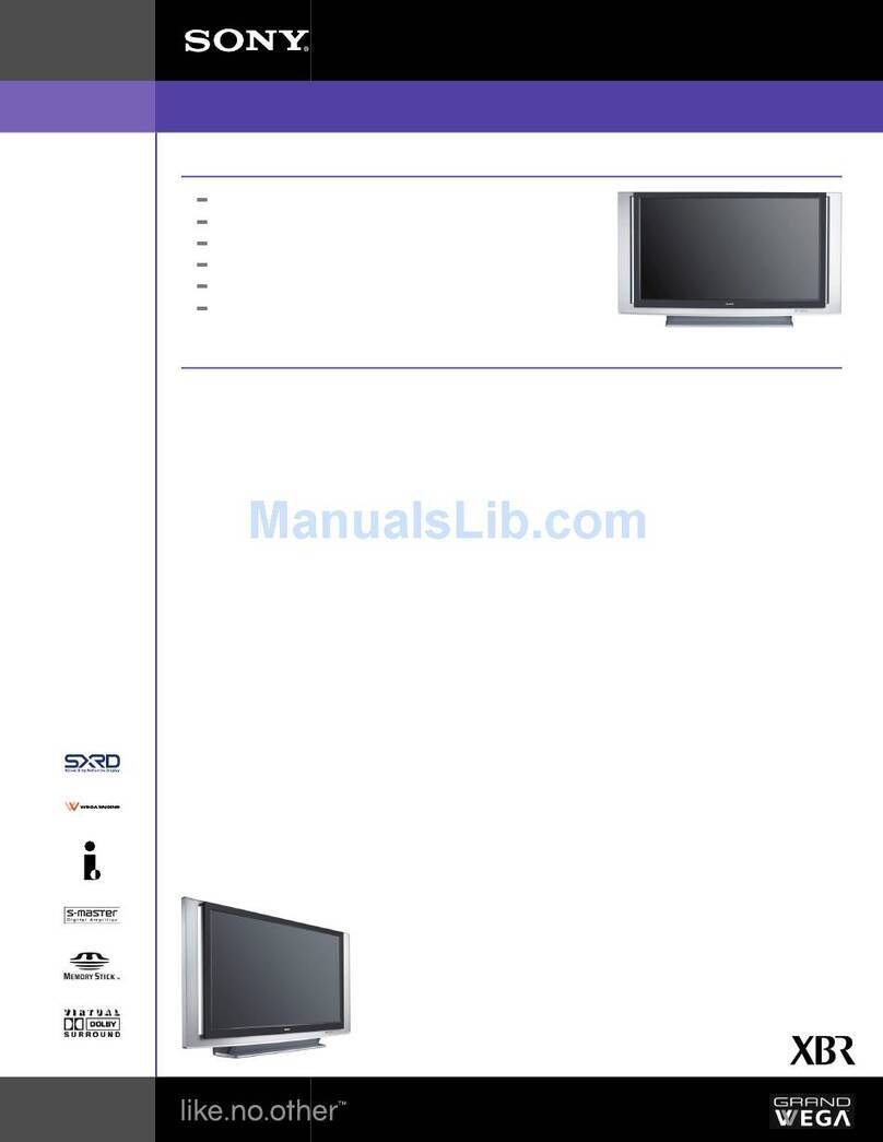 Sony KDS-R60XBR1 - 60" Rear Projection TV User manual