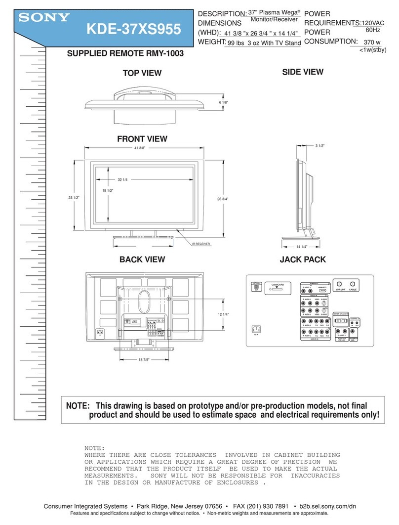 Sony WEGA KDE-37XS955 User instructions