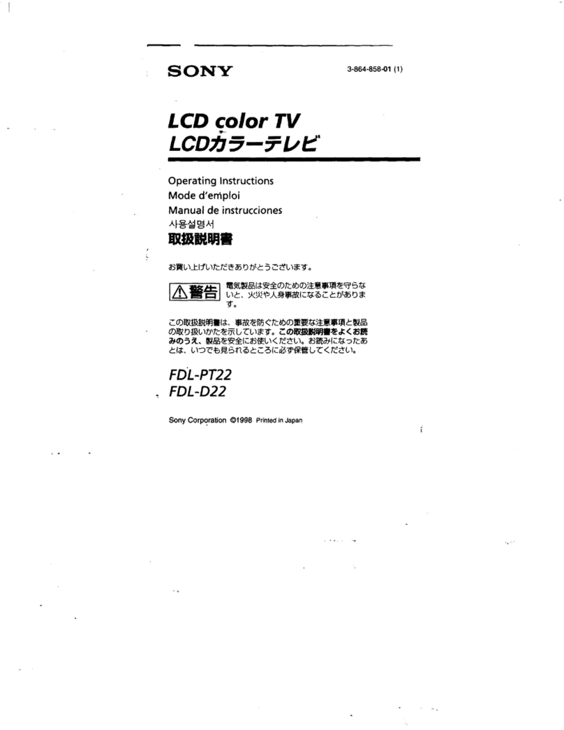 Sony FDL-PT22 - 2.2" LCD Portable TV User manual