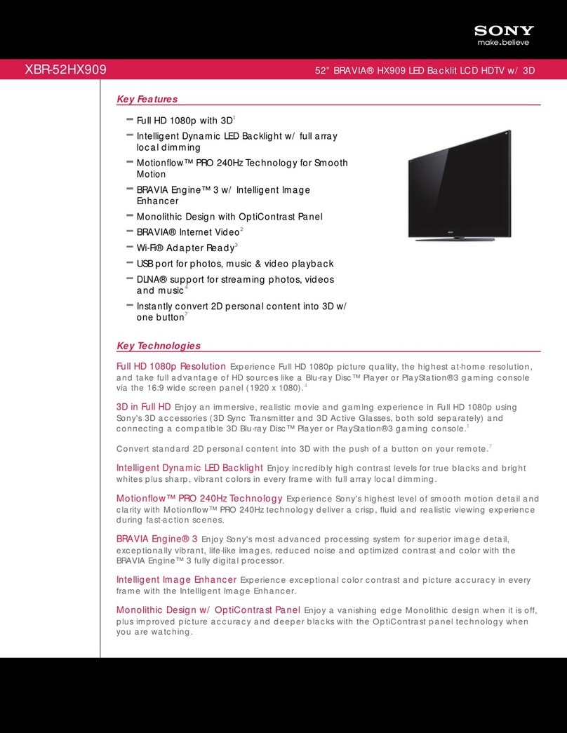 Sony XBR-52HX909 User manual