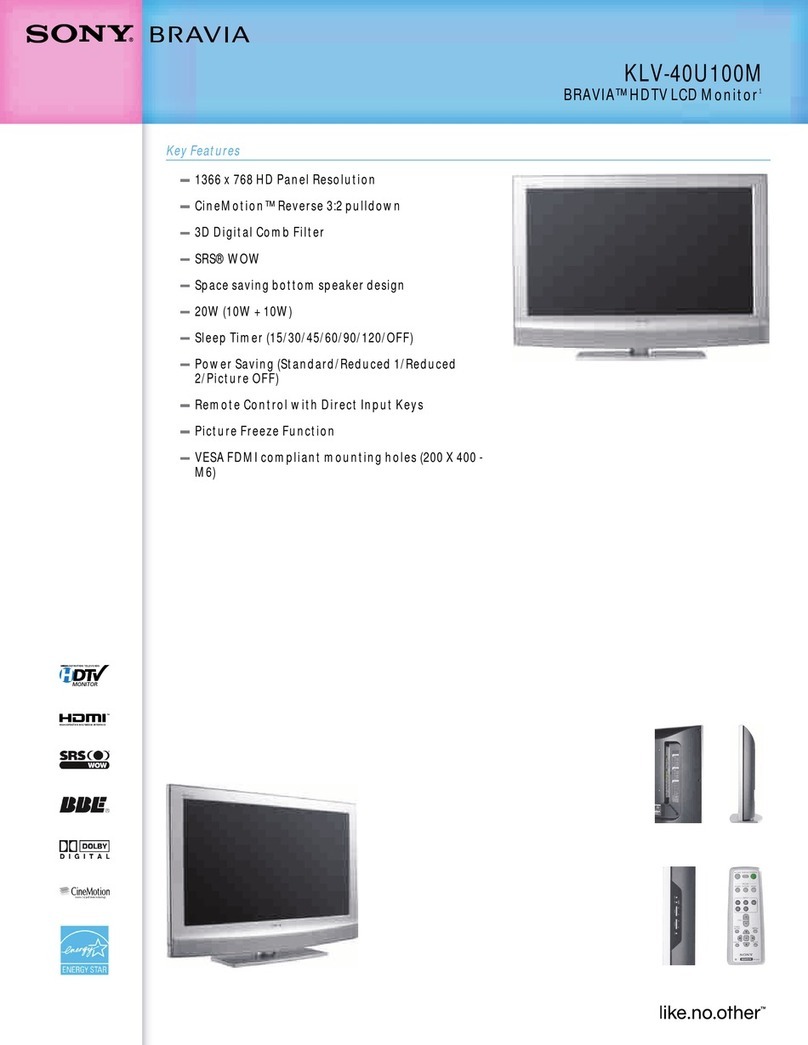 Sony BRAVIA KLV-40U100M User manual