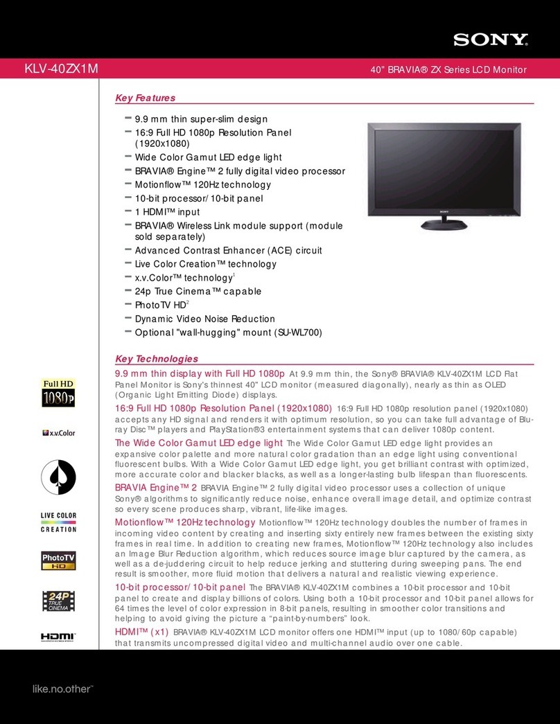 Sony KLV-40ZX1M  (RM-VL610A Remote... User manual
