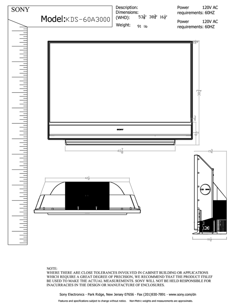 Sony Bravia KDS-60A3000, KDS-50A3000, KDS-55A3000 User manual