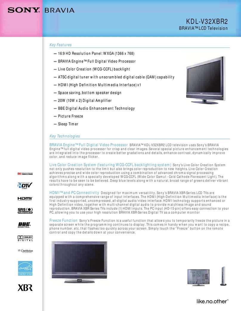 Sony Bravia KDL-V32XBR2 User manual