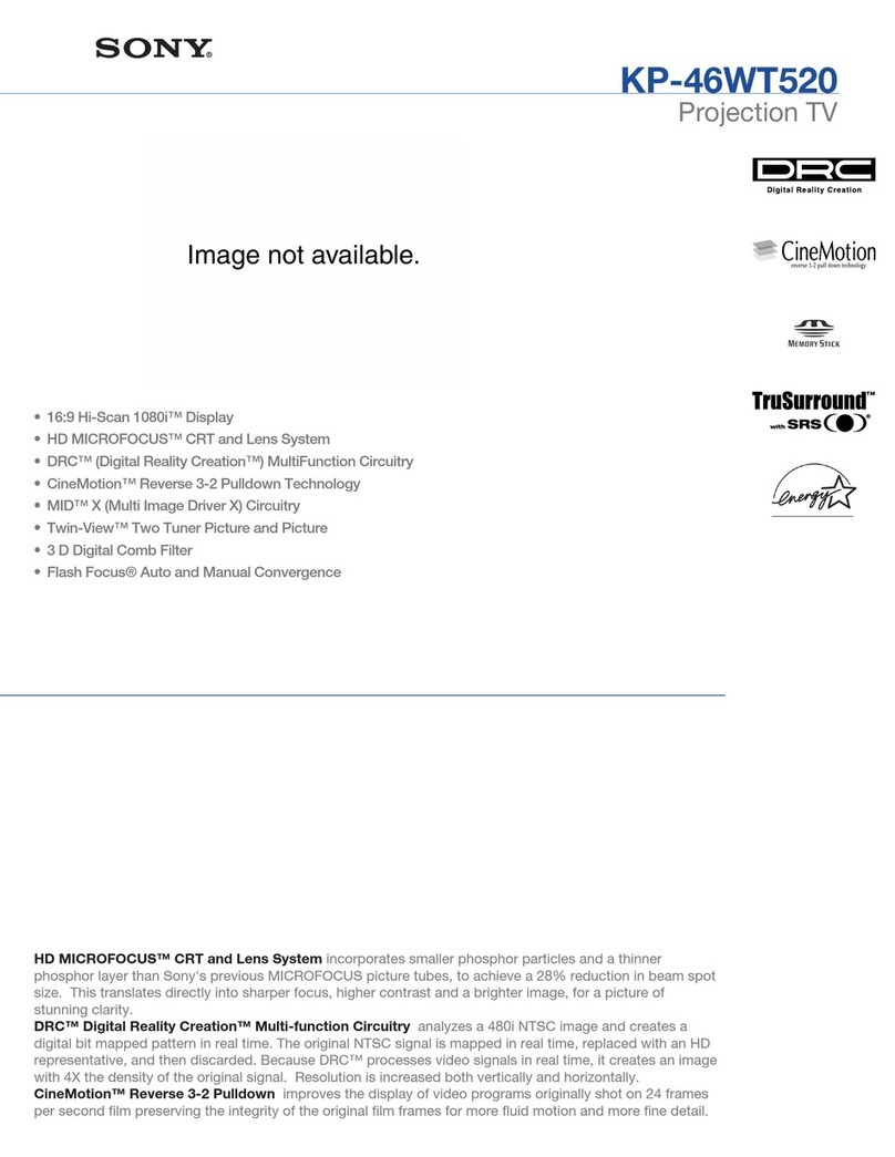 Sony KP-46WT520 - Wide Screen Projection Tv Specifications