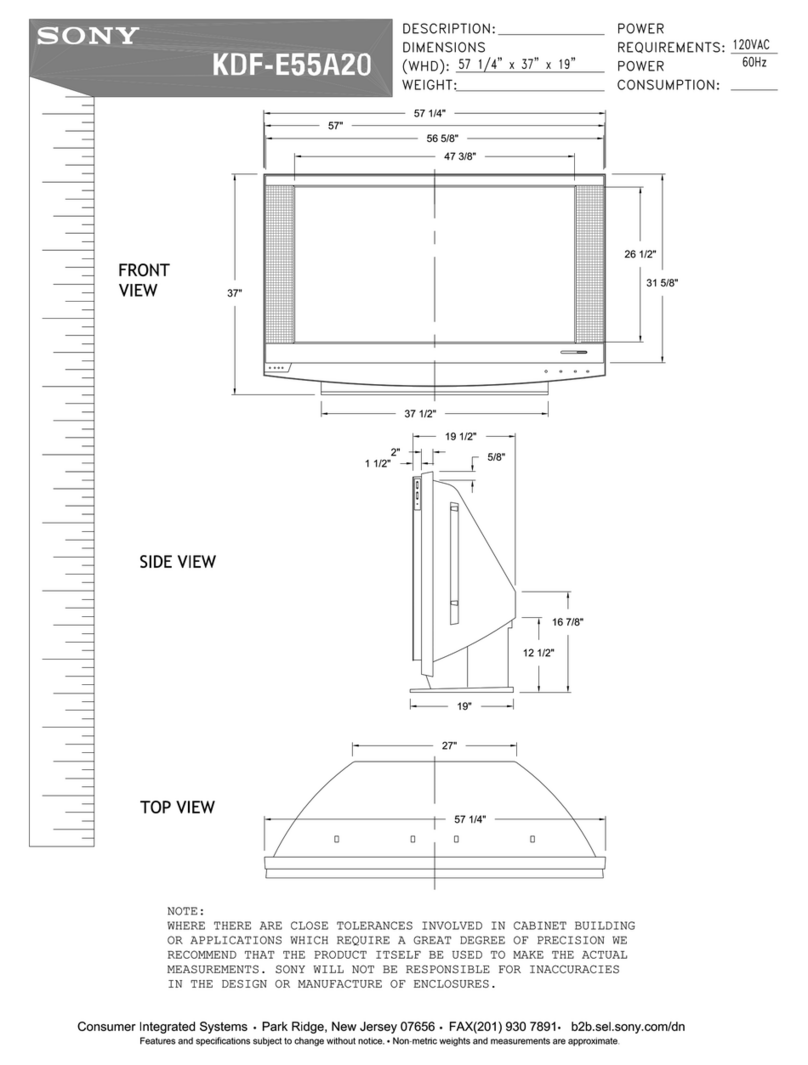 Sony GrandWega KDF-E55A20 Specifications