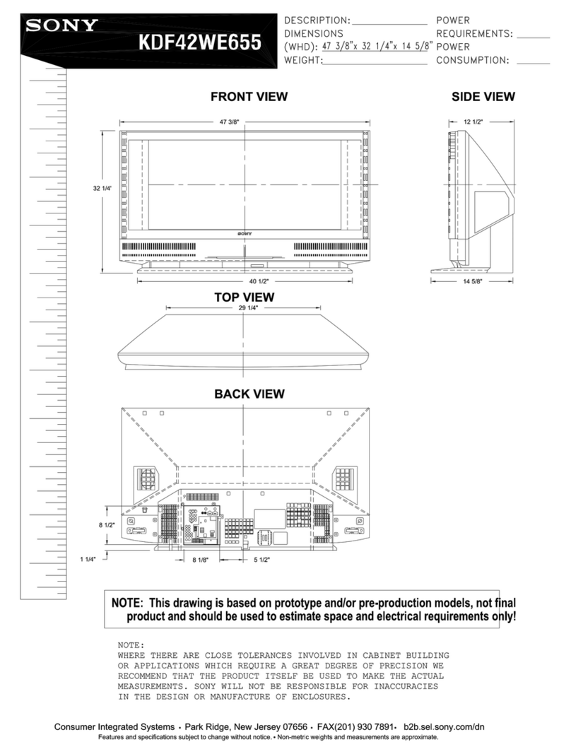 Sony GrandWega KDF-42WE655 User manual