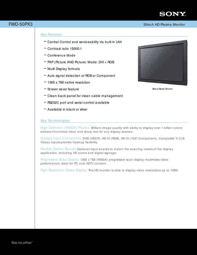 Sony FWD-50PX3 - 50" Plasma Panel User manual