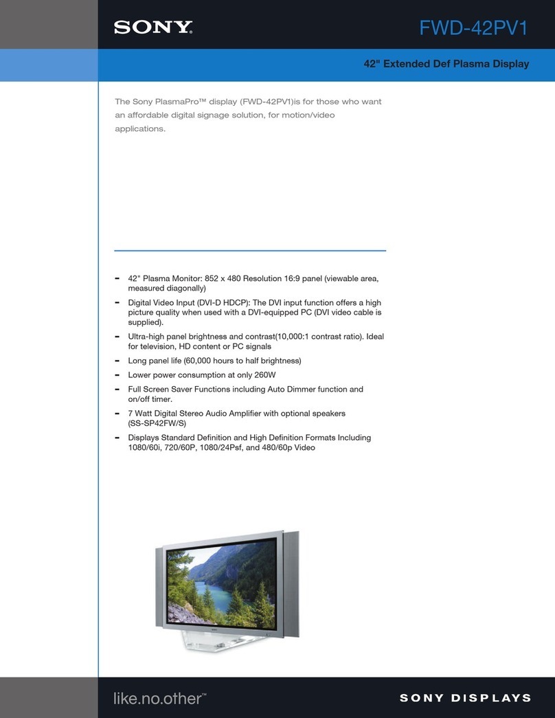 Sony PlasmaPro FWD-42PV1 User manual