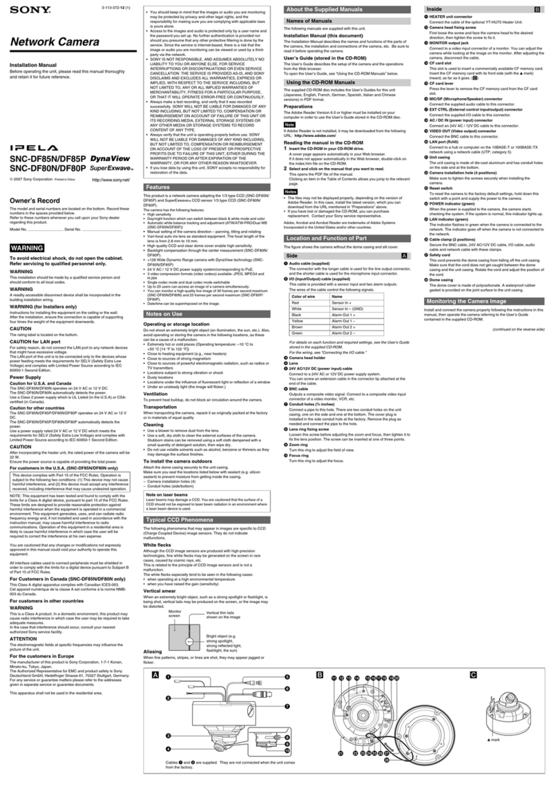 Sony SNC-DF80N User manual Sony SNC-DF80N User manual