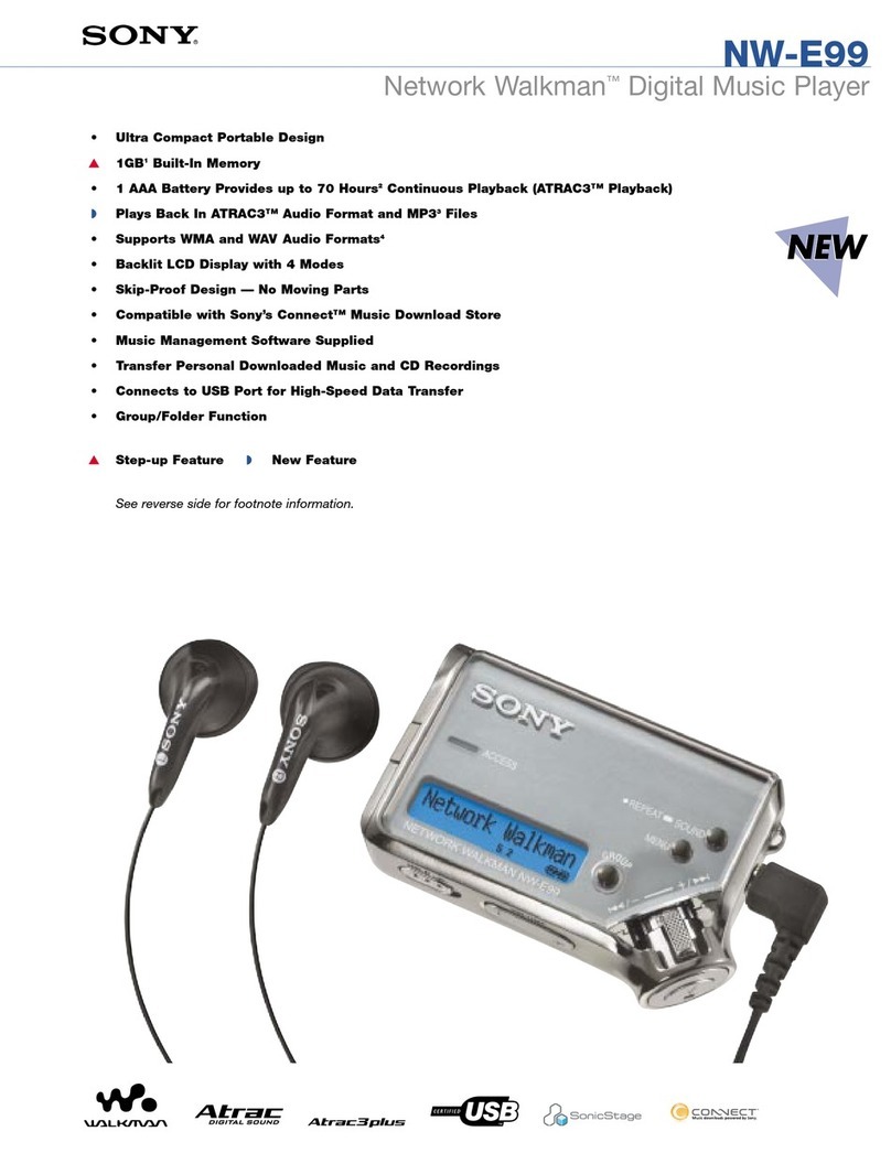 Sony NW-E99 - Network Walkman User manual