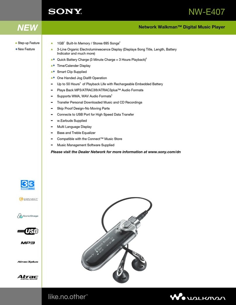 Sony NW-E407 - Network Walkman Player User manual