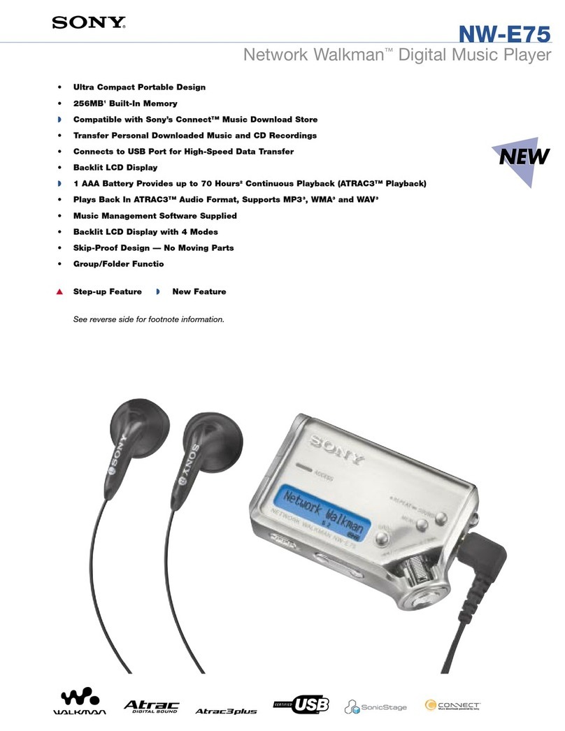 Sony NW-E75 - Network Walkman User manual