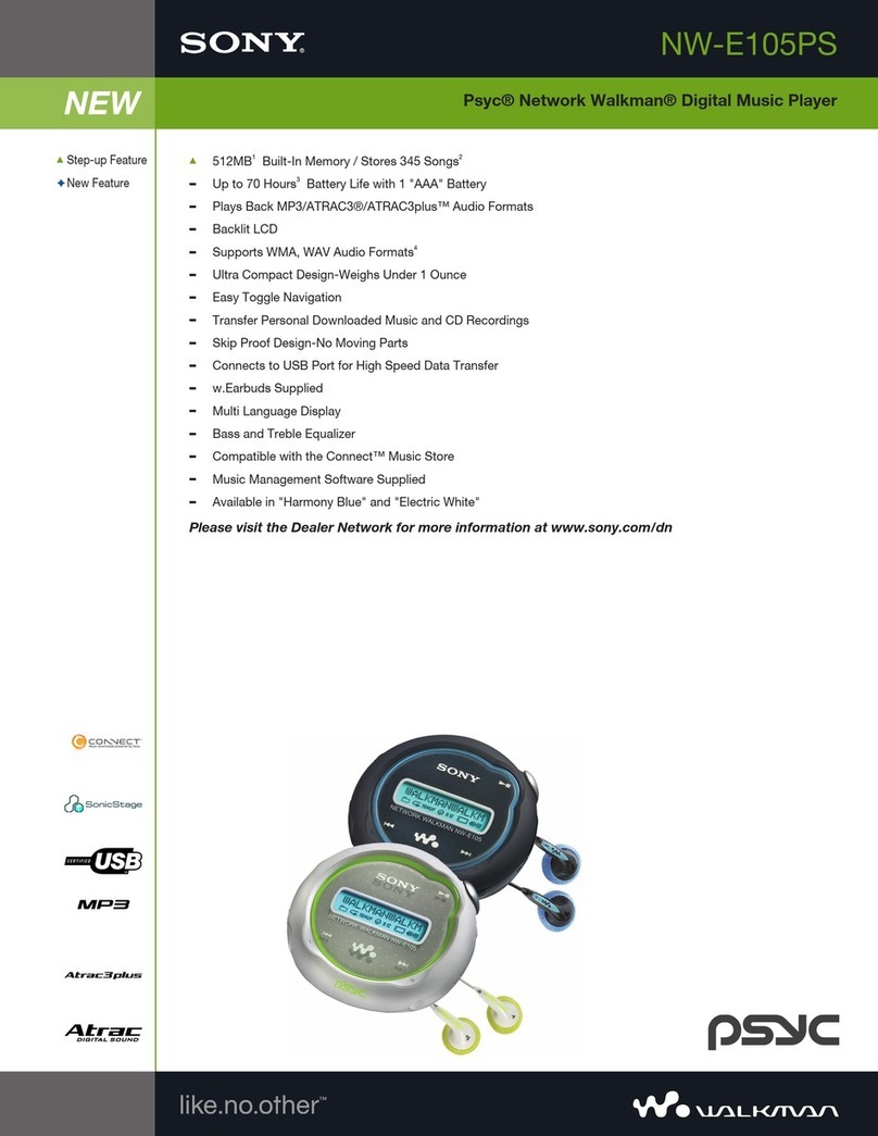Sony NW-E105PS - Network Walkman 512 MB Digital Music... User manual