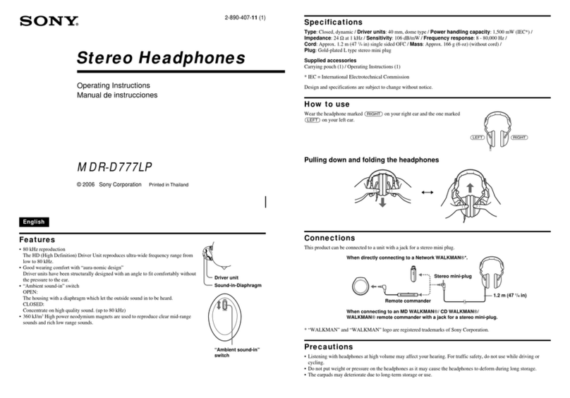 Sony MDR-D777LP operating instructions