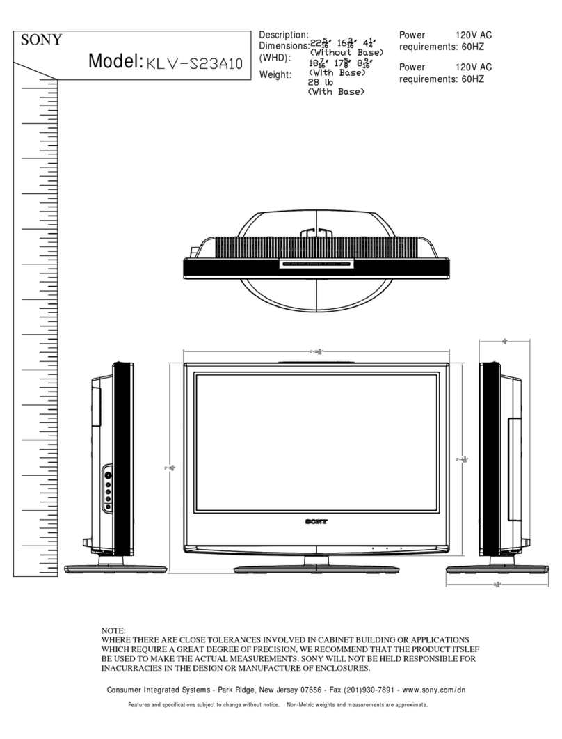 Sony WEGA KLV-S23A10 User guide
