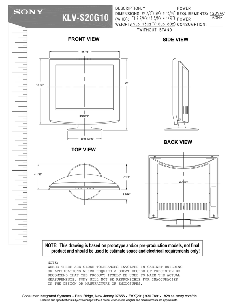 Sony WEGA KLV-S20G10 User manual