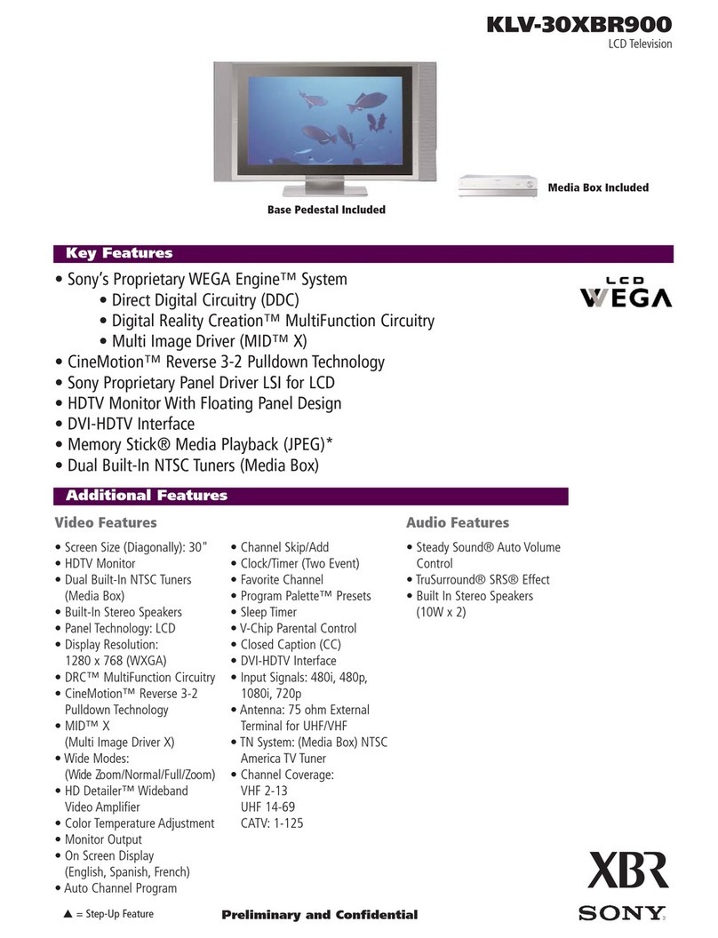 Sony WEGA KLV-30XBR900 User manual
