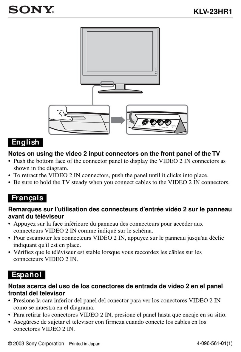 Sony WEGA KLV-23HR1 Quick start guide