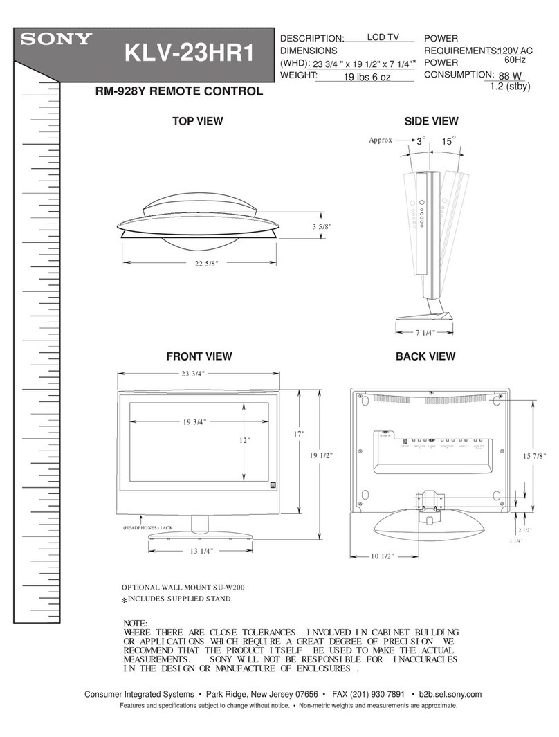 Sony WEGA KLV-23HR1 User guide