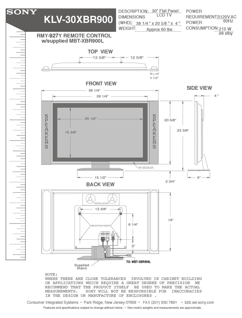 Sony WEGA KLV-30XBR900 User manual