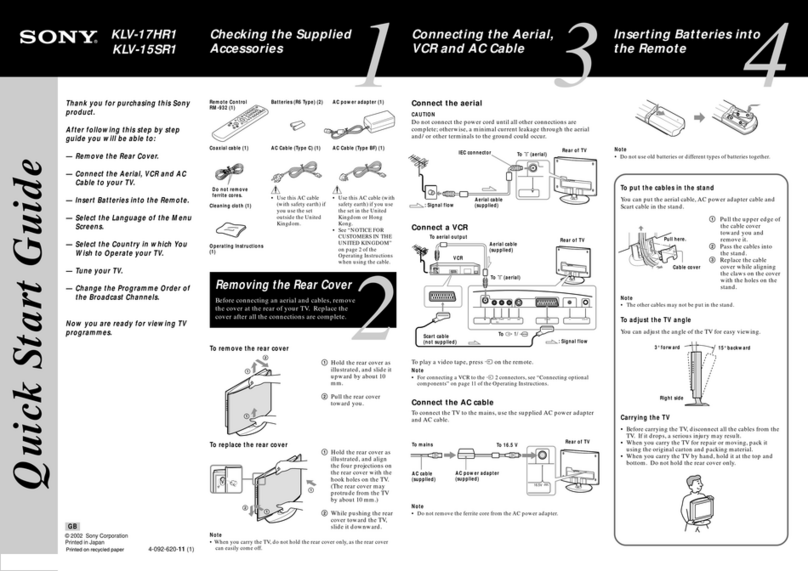 Sony WEGA KLV 15SR1 User manual Sony WEGA KLV 15SR1 User manual
