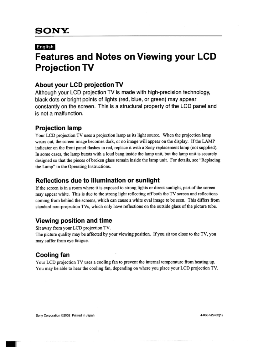 Sony XBR Grand WEGA KF-50XBR800 Instruction Manual