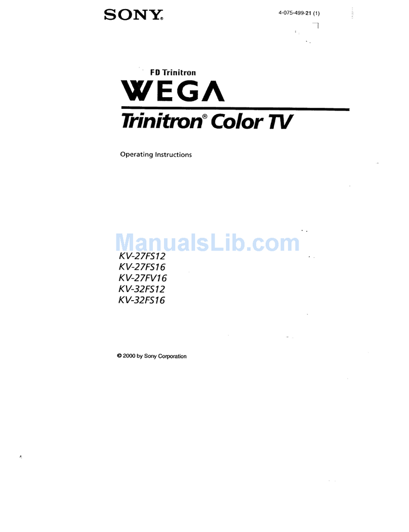 Sony FD Trinitron WEGA KV-27FV16 operating instructions
