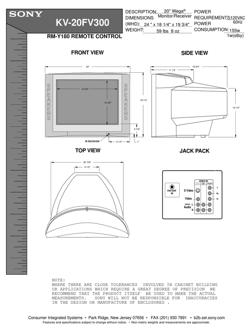 Sony FD Trinitron WEGA KV-20FV300 User manual