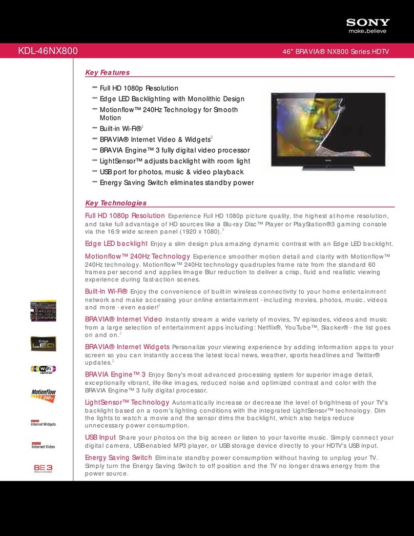 Sony KDL-46NX800 User manual