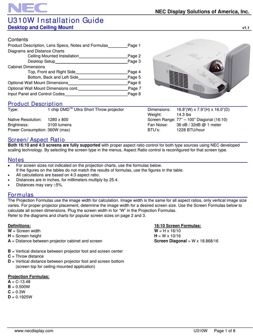 NEC NP-U310W Series User manual