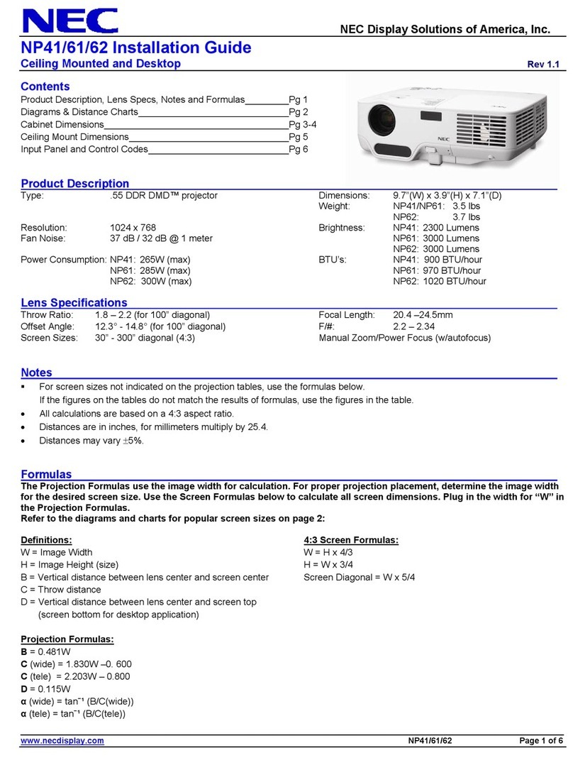 NEC NP62 Series User manual