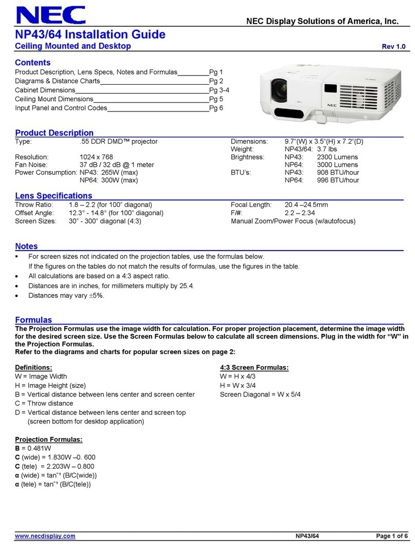 NEC NP43 Series User manual
