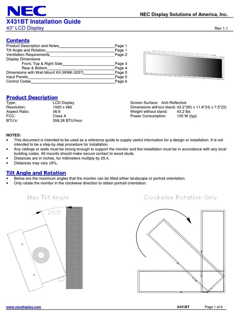NEC MultiSync X431BT User manual NEC MultiSync X431BT User manual