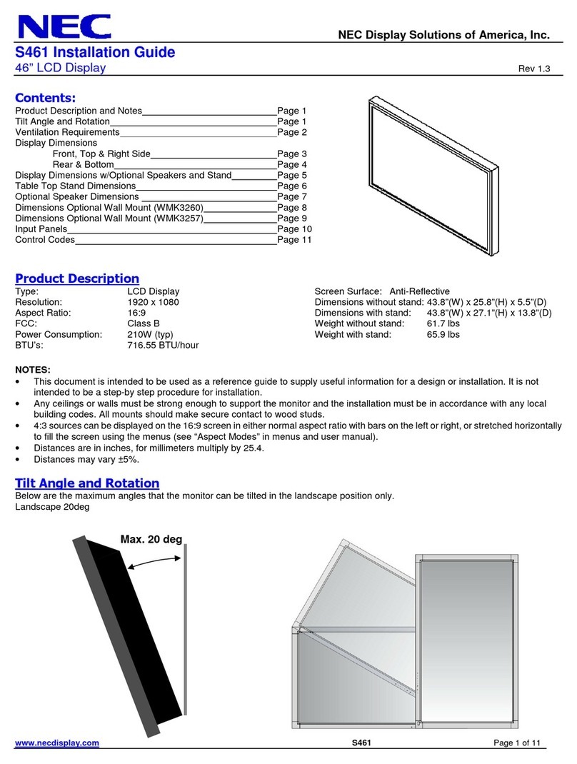 NEC S461 User manual