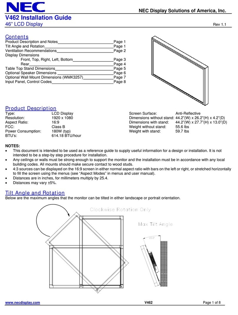 NEC MultiSync V462 User manual