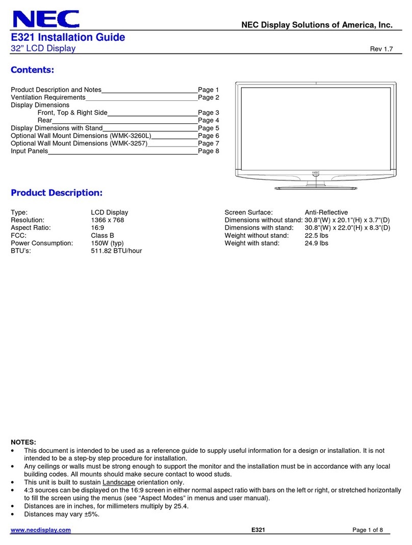 NEC E321 User manual