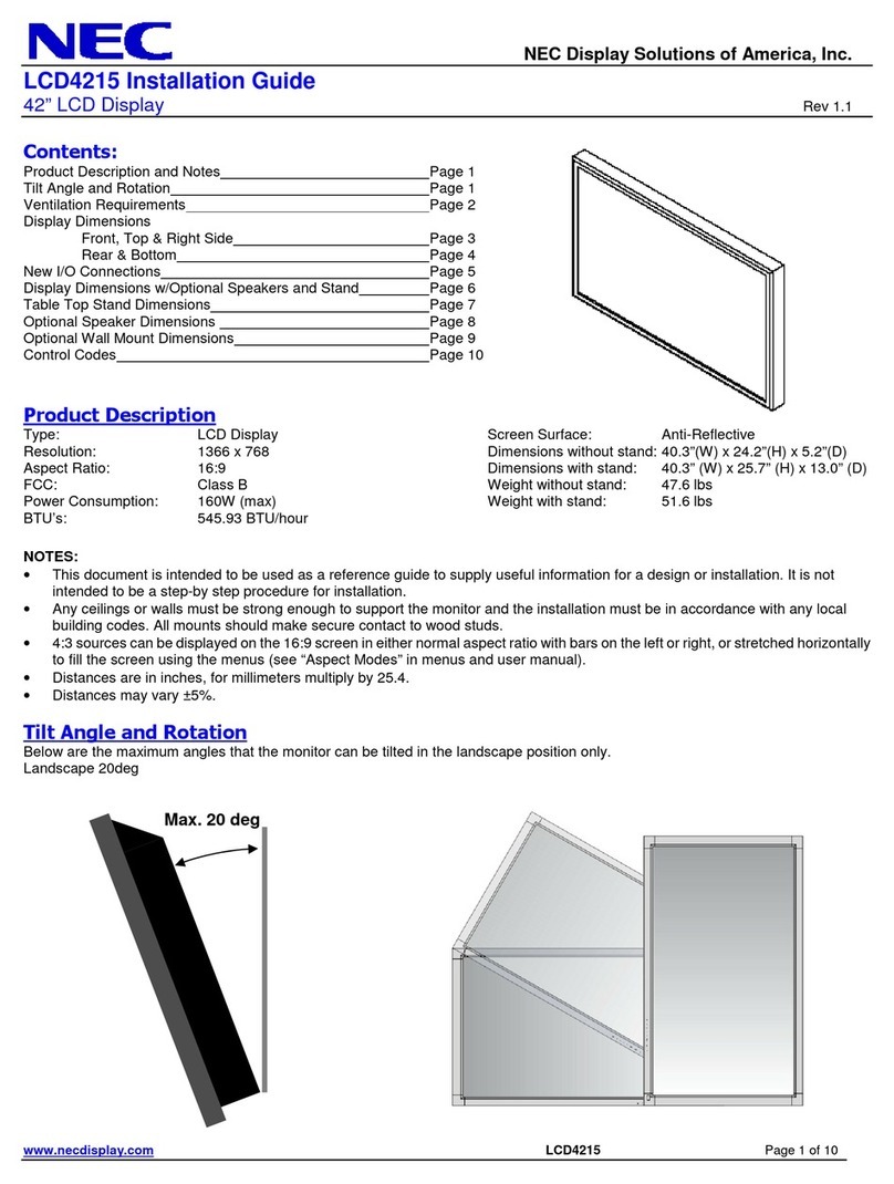 NEC MultiSync LCD4215R User manual