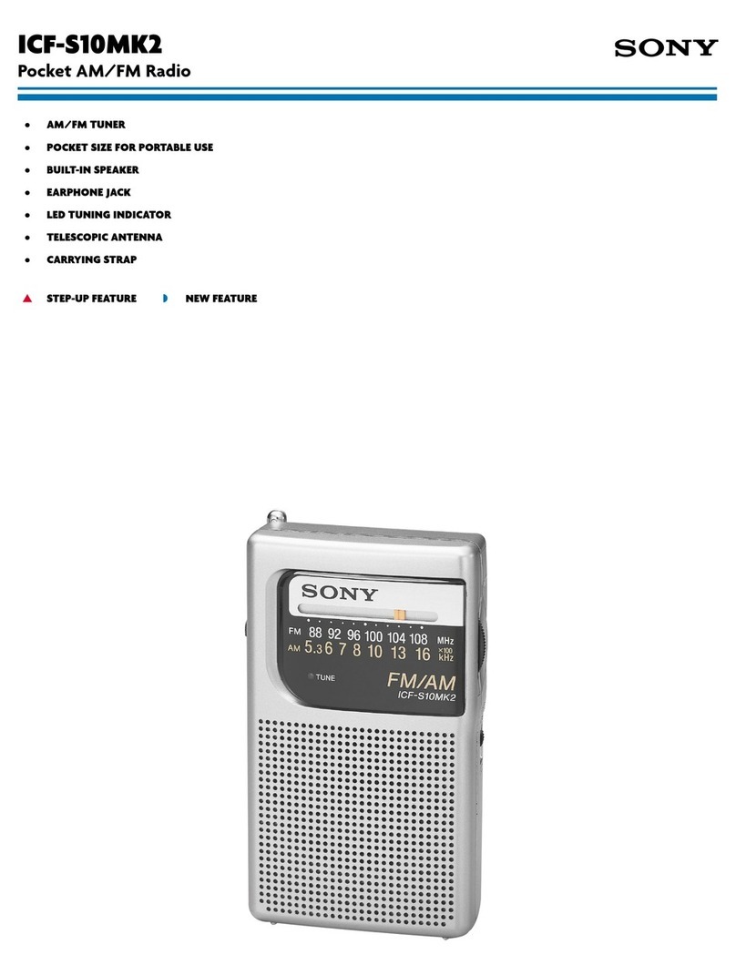 Sony Walkman ICF-S10MK2 Specification sheet