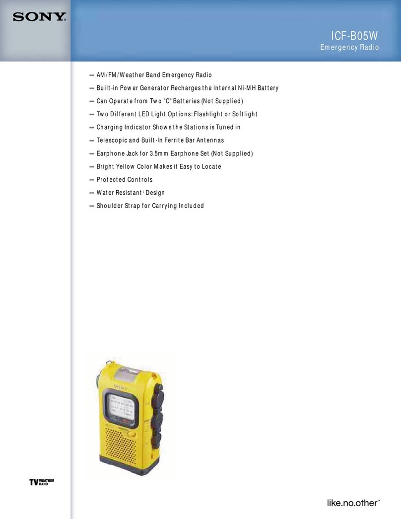 Sony ICF-B05W Specifications