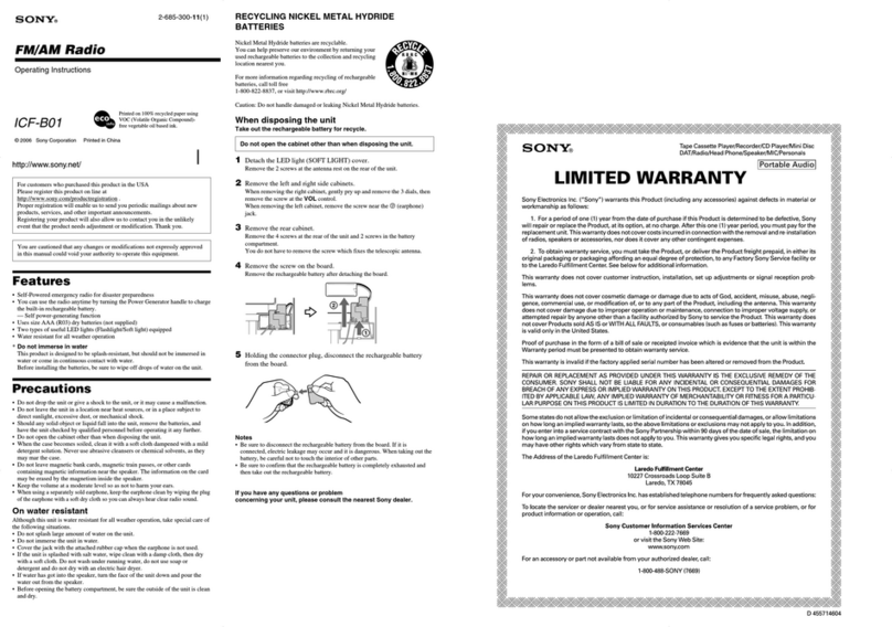 Sony ICF-B01 User manual
