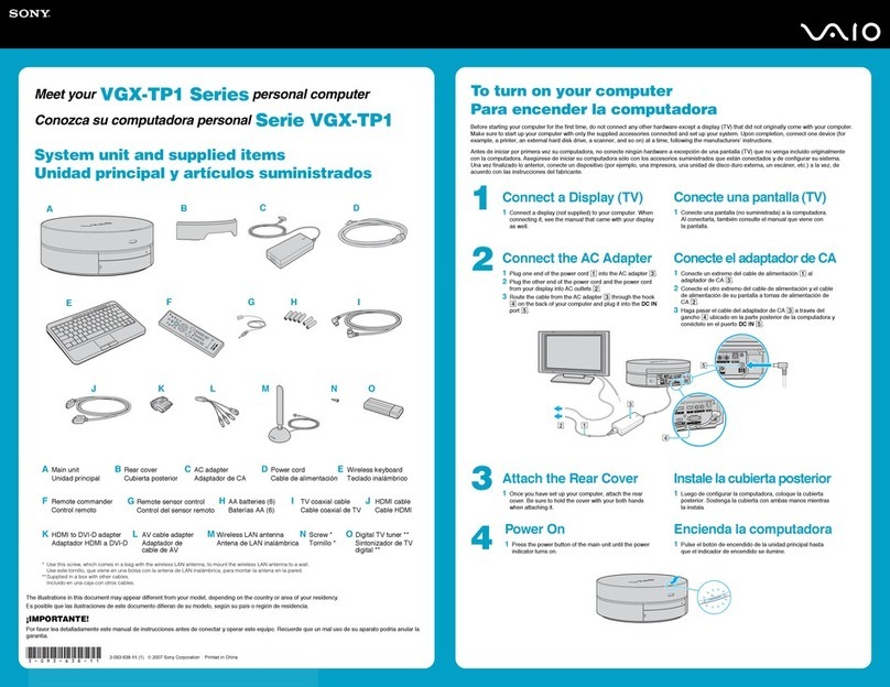 Sony VAIO VGX-TP1 Series User manual