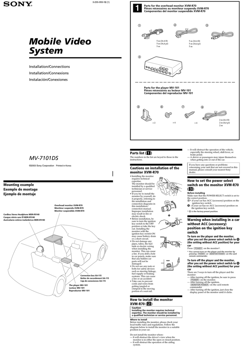 Sony MV7101DS - Mobile DVD Dream System Product guide