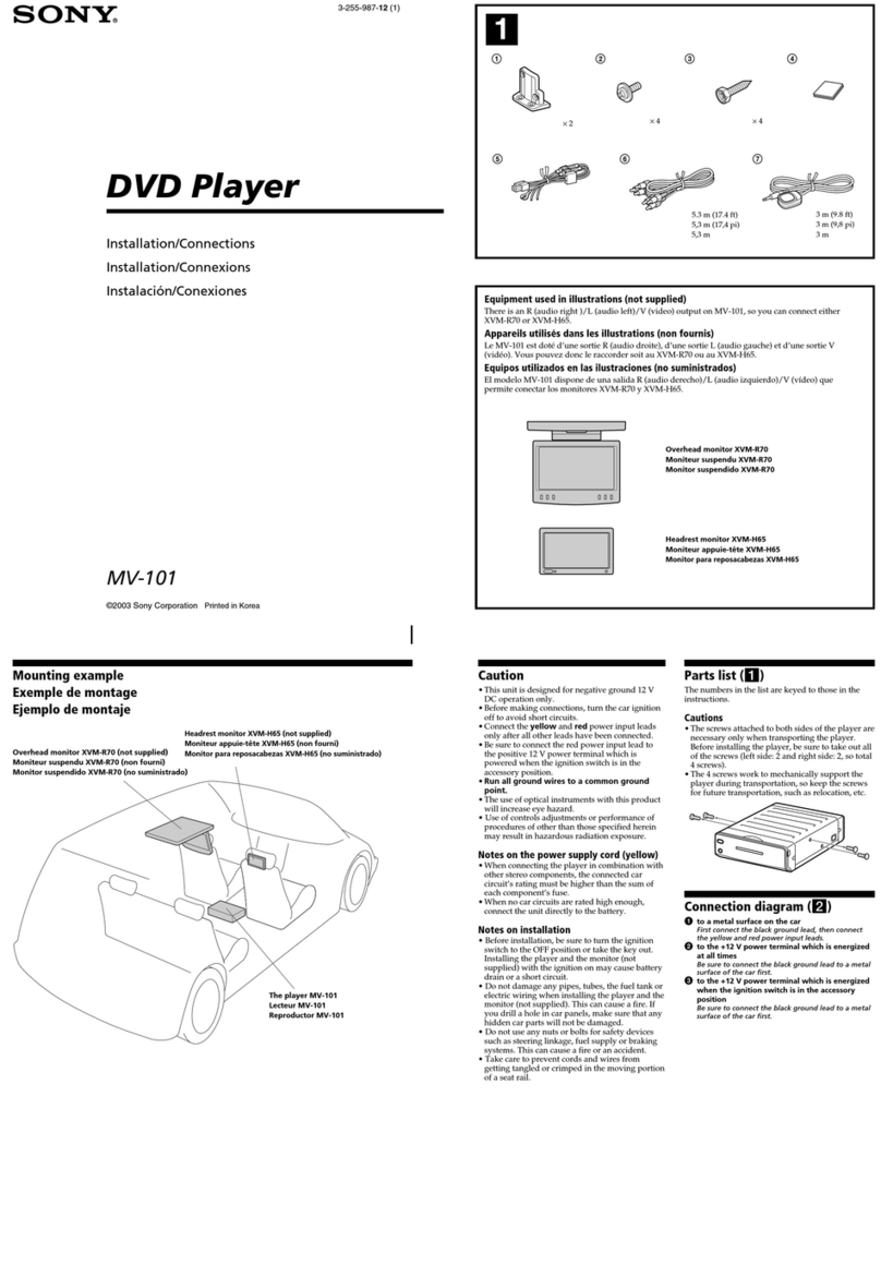 Sony MV-101 - Mobile Dvd Product guide