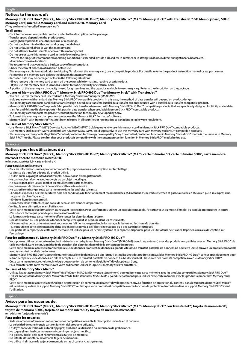Sony MSAC-US70 Operation and maintenance manual